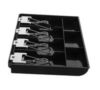 SEWACC Boîte de Rangement pour Caisse Enregistreuse Noire avec Clip Compartiments Multiples pour Billets Tiroir à Portable pour Commerces et Bureaux