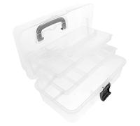 SEWACC Boîte De Rangement Transparente Et Élégante - Trousse À Outils De Manucure À 3 Niveaux Pour Organiser Vos Fournitures Artistiques Et Cosmétiques