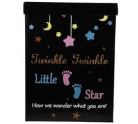 SEWACC Boîte de Révélation du Genre en Papier 30X30X40 CM Noire pour Shower Coffret Pliable pour Fête D’Anniversaire Boîte à Ballons Festive et Originale pour Annonce Garçon ou Fille