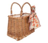 SEWACC Boîte en Rotin Tressée Artisanalement, Panier Léger et Solide avec Ruban, Boîte Vide Polyvalente pour Mariages et Décoration Intérieure