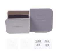 SEWACC Boîte Murale de Rangement pour Cotons et Couvercle Multi-Usages Robuste Gris Organisateur Salle de Bain Adhésif pour Maquillage et Lingettes Démaquillantes