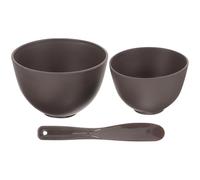 SEWACC Bol à Masque en Silicone Noir Café Grand et Moyen Bâtonnet Mélangeur Pot Antiadhésif Pliable Résistant à la Chaleur pour DIY Soins Visage et Épilation Accessoire Pratique pour