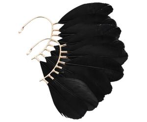 SEWACC Boucles d'oreilles fée en plume sans piercing, style vintage ethnique, alliage léger, port sécurisé, recommandées pour voyages et photographie
