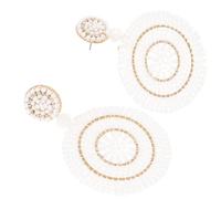 SEWACC Boucles D'oreilles Perlées Tissées, Boucles D'oreilles Rondes à Perles Bohèmes, Style Vintage Ethnique, Perles, Délicates et Pratiques, pour Filles, Clubs et Noël