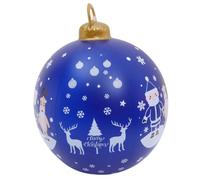 SEWACC Boule de Noël Gonflable Géante en PVC Bleu pour Jardin Extérieur | Impression Vive, Gonflage Rapide et Dégonflage Facile, Rangement Compact, Décor Saisonnier de Fête