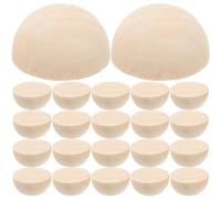 SEWACC Boules En Bois Pour La 30 Pcs Demi-Boules En Bois Non Mini Hémisphère Demi Artisanales Pour Projets De Bricolage Fournitures D'art D'artisanat (30Mm) De Décoration