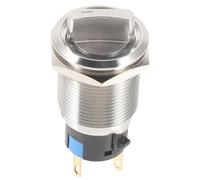 SEWACC Bouton-Poussoir Momentané Métallique Témoin Lumineux 19Mm Deux Positions Auto-Verrouillantes 12-24V Bouton Rond Encastré Interrupteur de Démarrage Polyvalent pour Voiture et