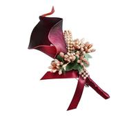 SEWACC Boutonnière de Mariage en Polyuréthane Motif Lys Calla et Strass, Broche Élégante pour Marié et Demoiselles d'Honneur Lors de Bals et Soirées Festives