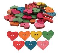 SEWACC Boutons Bois Coeur Vintage 50 PièCes 0.79X0.67X0.12 Pouces Pour Couture Artisanat DéCoration Mariage Saint-Valentin Accessoires CréAtifs