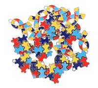SEWACC Breloques Autisme en Alliage 24Pcs pour Fabrication de Bijoux Artisanaux Pendentifs Colorés Accessoires DIY pour Bracelets et Colliers Créatif