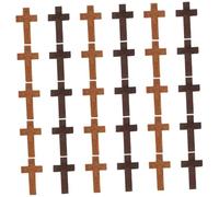 SEWACC Breloques en Bois de Croix 2,5x4cm pour Bracelets et Colliers, Lot 30 Pièces, Accessoires Créatifs pour Bijoux Faits Maison, Usage Artisanal et Décoration