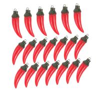 SEWACC Breloques En Résine Forme Poivre 20 Pièces Pour Création Bijoux Diy, Accessoires Bijoux Fantaisie Rouges Et Verts, Porte-clés Gourmand, Bricolage Artisanat Repas Et Fête
