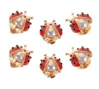 SEWACC Broche Créative en Alliage Forme Petit Insecte Rouge 6 Pièces pour Vêtements Sécurisés Solution Rapide pour Diverses Occasions