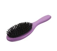 SEWACC Brosse à Cheveux pour Homme en Poils de Sanglier Naturel Coussinet Flexible Antistatique Mini Brosse Violette pour Cheveux Épais et Fins Coiffage Doux et Démêlage Usage
