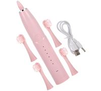 SEWACC Brosse à Dents Électrique 3 Modes de Nettoyage pour Garçon et Filles Batterie 400 Mah, Design Rose en Abs et Tissu Doux, Pratique et Portable pour Usage Quotidien