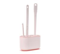 SEWACC Brosse WC Murale Suspendue à Long Manche Kit de Nettoyage Salle de Bain Support Couleur Rose Clair Accessoires Pratiques pour Nettoyage en Profondeur des Cuvettes Usage