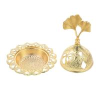 SEWACC Brûleur D’Parfum Arabe en Alliage Mini Taille Finition Électrolytique Or Porte-Parfum pour Cônes Support Décoratif D’Intérieur pour Salon Bureau et Contemplation