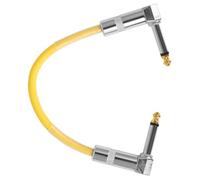 SEWACC Câble de Brassage 6,35mm pour Guitare et Pédales, Jaune | PVC et Embouts Métal, Format Compact pour Studio, Scène, Musiciens Itinérants et Branchements Audio