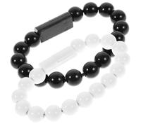 SEWACC Câble USB Type-c Magnétique Bracelet Perlé, Chargeur Et Transfert De Données, Unisexe, Design Créatif, Chargeur Portable pour Smartphone, Noir Et Blanc