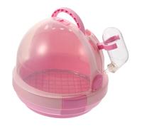 SEWACC Cage de Transport pour Oiseaux Portable Grille Galvanisée et Base Amovible, Cage de Voyage Rose Type Capsule Spatiale, pour Perruches et Petits Perroquets en Extérieur