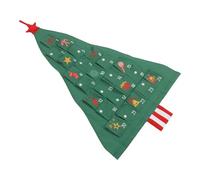 SEWACC Calendrier de L'Avent Mural 2024 à Suspendre Paquet de Rangement Sapin de Noël en Coton Vert avec 24 Grandes Pochettes Calendrier de Poche pour Décorations et Compte à Rebours