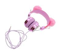 SEWACC Casque Filaire Garçon Fille avec Microphone Oreillettes Chat à Boule de Fourrure Confortable et Compatible École et Loisirs Couleur Aléatoire Couleur Aléatoire