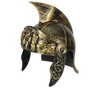 SEWACC Casque Médiéval en Plastique Doré, Casque de Guerrier Romain Sangle Réglable, Accessoire de Cosplay pour Reconstitutions Historiques, Bals Masqués et Jeux de Rôle, Taille