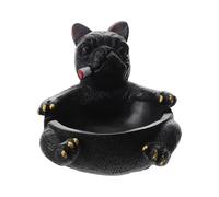 SEWACC Cendrier en Résine Noir Petit Format de Chien Original Cendrier Domestique Décoratif pour Intérieur et Bureau Accessoire Pratique pour Fumeurs Décoration de Salon