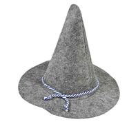 SEWACC Chapeau de Magicien Gris en Feutre Chapeau d'Épouvantail en Paille pour Costume d'Halloween Adulte Accessoire Cosplay pour Fête Costumée et Déguisement Sorcier Léger et