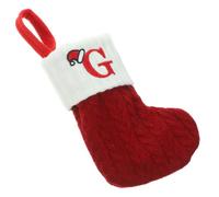 SEWACC Chaussette de Noël Décorative en Maille Rouge, Lettres Classiques | Tissu Tricoté, Texture Douce et Confortable, Couleur Vive, Ne Se Décolore Pas