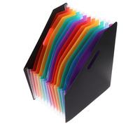 SEWACC Classeur Accordéon Extensible Noir Intercalaires Colorés Dossier de Tri Vertical Grand Capacité Organisateur de Fichiers Multifonction pour Bureau École et Maison Rangement