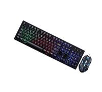 SEWACC Clavier Et Souris De Jeu USB Mécanique Éclairage LED, Ensemble Gamer Ergonomique Filaire, Design Noir Lumineux, pour Pc Et Sessions Gaming Prolongées
