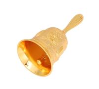 SEWACC Cloche à Main Vintage Doré Cloche de Service Manuelle pour Restaurant Comptoir et Bureau Sonnette Pratique pour Appel et Signal Repas