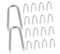 SEWACC Clou en U pour Clôture Jardin 2,2 X 25 Mm 50 Pièces Métal Galvanisé Fixation Piquets Résistance Vent Aménagement Extérieur Pelouse et Jardin