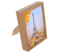 SEWACC Coffre-Fort Dissimulé en Bois Naturel Cadre Photo Tirelire Mini Porcin pour Argenté Liquide Boîte de Rangement 1 Pièce Maison et Voyage Compartiment Secret Sécurisé