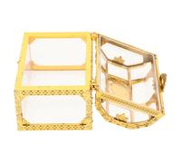 SEWACC Coffret à Dragées Mariage Transparent Doré Petit Format Boîte à Bonbons Décorative pour Fête D’Anniversaire Étui de Rangement Polyvalent pour Bijoux et Présents Boîte Trésor