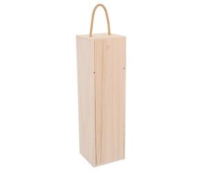 SEWACC Coffret à Vin en Bois avec Poignée Boîte à Bouteille de Vin Individuelle en Bois Naturel Caisse de Rangement Emballage Présent pour Anniversaire et Pendaison de Crémaillère 1