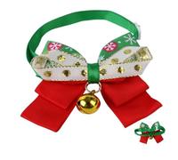 SEWACC Collier de Noël pour Chien et Chat Réglable avec Clochette Motif Flocon Blanc Point Décoratif pour Animaux de Compagnie