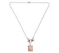 SEWACC Collier Médaillon Vintage Marron en Alliage Pendentif Hirondelle, Symbole de Bonheur, pour Soirées et Occasions Spéciales