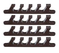 SEWACC Connecteur de Chaise Longue 4 Pièces Plastique 5 Positions Marron pour Fauteuils d'extérieur Légers et Flexibles avec Crochet à Cinq Dents