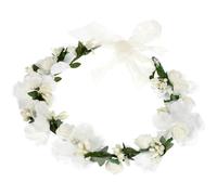 SEWACC Couronne de Fleurs Artificielle Blanche pour Mariée Bandeau Floral Délicat pour Mariage Accessoire Cheveux Femme pour Séance Photo Cérémonie et Vacances