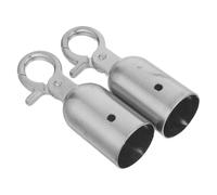 SEWACC Crochet de Corde Métallique Argenté Installation Polyvalente et Construction Stable 2 Pièces avec Mousqueton pour Barrières de Sécurité et Gestion de Files D'attente