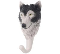 SEWACC Crochet Mural en Résine en Forme de Loup, Patère Simple Rustique, Fixation Murale pour Entrée et Organisation de Maison, Support Robuste pour Manteaux et Clés