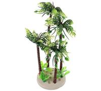 SEWACC Décoration de Palmier Artificiel pour Aquarium, Lot de 4 Palmiers Miniatures en Plastique Réaliste, Décoration Tropicale pour Aquarium et Vivarium, Ornement de Plantes Aquatiques