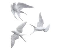 SEWACC Décoration Murale 3d Hirondelles En Résine Ensemble De 3 Pièces Pour Salon Et Restaurant Figurines D'oiseaux Légères Et Installation Rapide