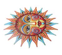 SEWACC Décoration Murale Délicat Soleil en Fer Ornement Solaire Orange Robuste et Facile à Installer Style Créatif pour Murs Artistiques et Maison