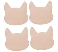 SEWACC Découpes En Bois Tête De Chat 4 Pcs Pour Garçon Et Filles Bricolage Naturel Non Finition Décoration Murale Créative Loisirs Éducatifs Artistique
