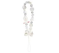 SEWACC Dragonne De Téléphone Perlée Breloque Lapin 3d Nœud Décoratif Femme Mode Légère Longueur Réglable Cordon Poignet Anti-perte Rose Pâle