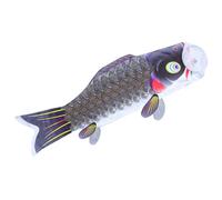 SEWACC Drapeau de Carpe Japonaise Noir en Satin, Décoration Extérieure Solide pour Fête des Bateaux-dragons, pour Mur et Fond Photo Créatif