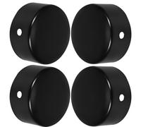SEWACC Embouts de Main Courante en Acier Inoxydable Noir 45Mm Lot de 4 Pièces Support et Capuchon pour Rampe D’Escalier en Bois Accessoires Robustes pour Fixation Sécurisée et